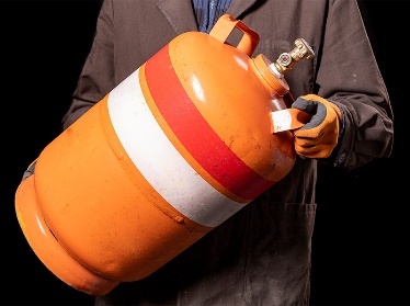 A gas cylinder.