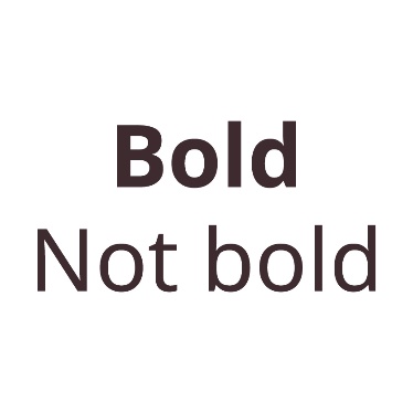 The words 'Bold' and 'Not bold'.