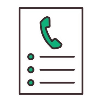 A document showing a phone and some bullet points under it.